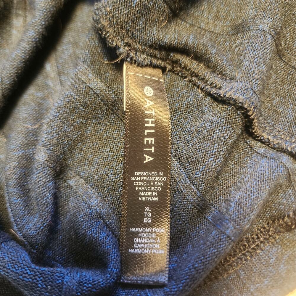 Athleta Sweater Hoodie Harmony Heather Ribbed Sweatshirt Womens XL Oversized - Picture 9 of 10
